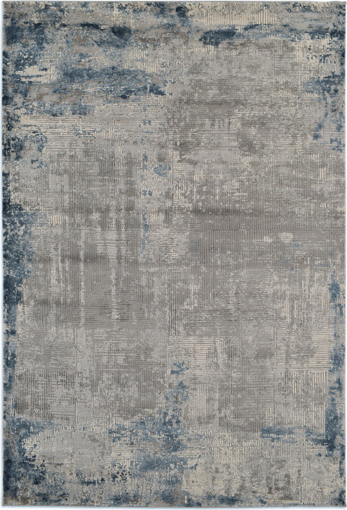 Gulvtæppe Loomery Invista 80   150 Cm Varmefikseret Polyester Plyss Grå Blå