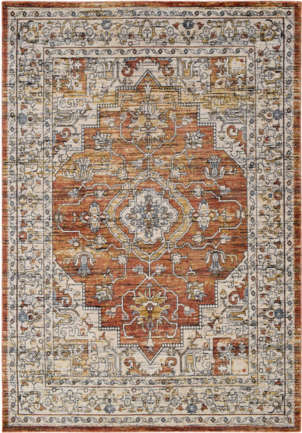 Gulvtæppe Loomery Troye Flerfarvet Terracotta 200x290 Cm Polyester