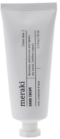 Håndcreme Meraki Linen Dew   økologisk Cosmos Med Aloe Vera  Kakaosmør   Avocadoolie  Duft Af Pebermynte   Patchouli