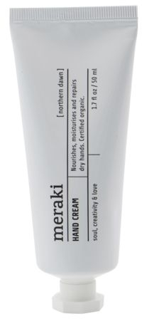 Håndcreme Meraki Northern Dawn   Cosmos-økologisk  Fugtgivende Med Mandelolie   Aloe Vera  Appelsin-cedertræ-duft
