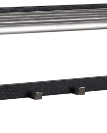 Hattehylde Rowico Confetti Knagerække   Sortlakeret Massivt Egetræ Med Rustfri Metalkroge 100ã 30 Cm