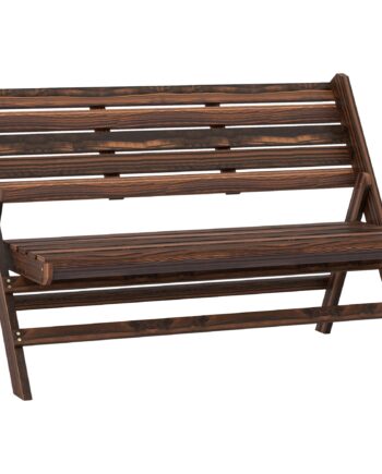 Havebænk Til   Personer  Rustikt Design  Foldbar  Naturtræ  122   63   83 Cm  Forkullet Overflade