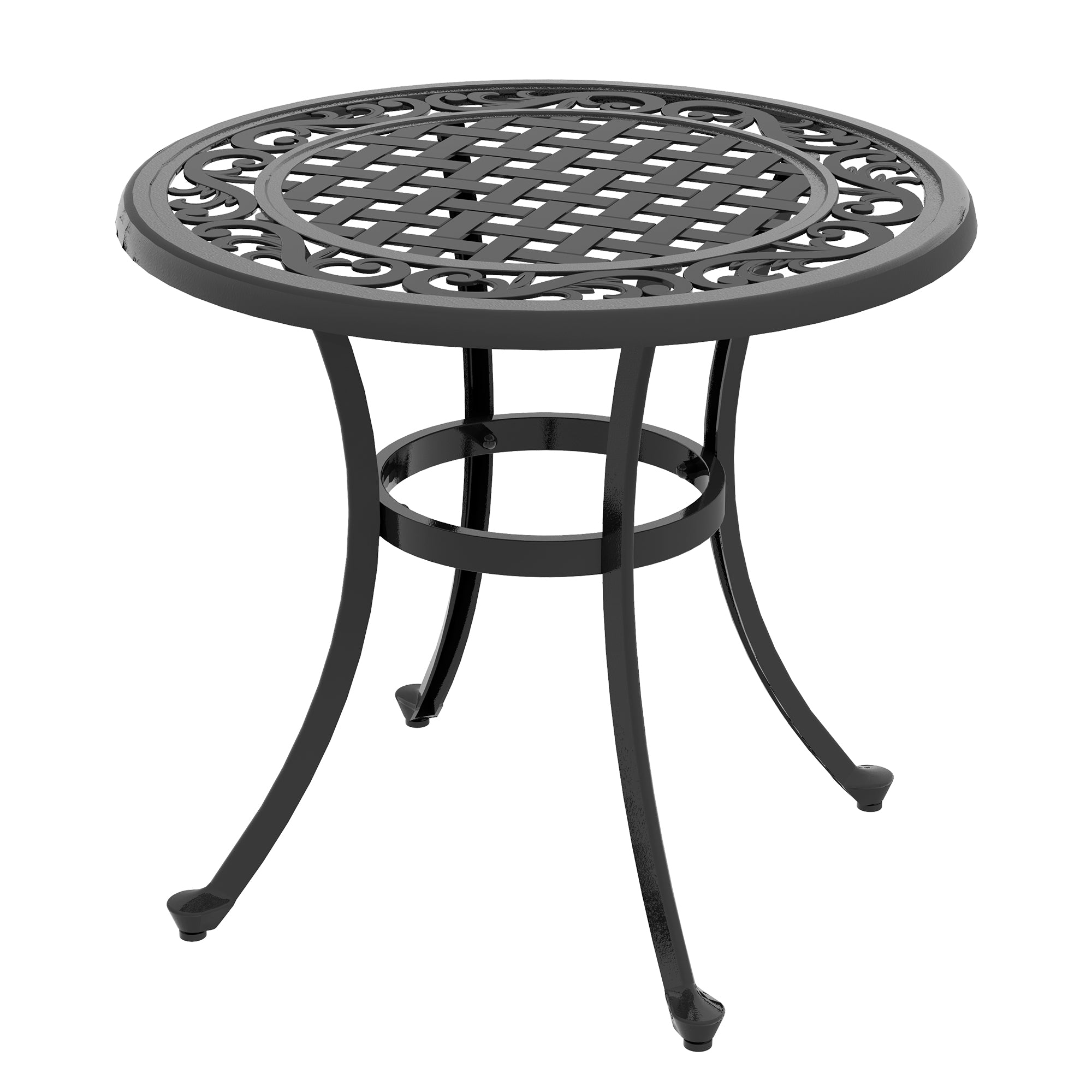 Havebord  Loungebord  Balkonbord  Vintage Design  60   60   53 Cm  Sort
