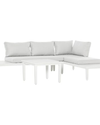 Havemøbelsæt Til   Personer Med Sidebord Og Sofa Med Hynder   -formet Udendørs Aluminium  Cremehvid