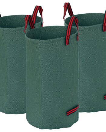 Havepose 3x120l Vandtæt Haveaffaldspose Med Håndtag  Robust Bladpose Uv-beskyttelse Grøn