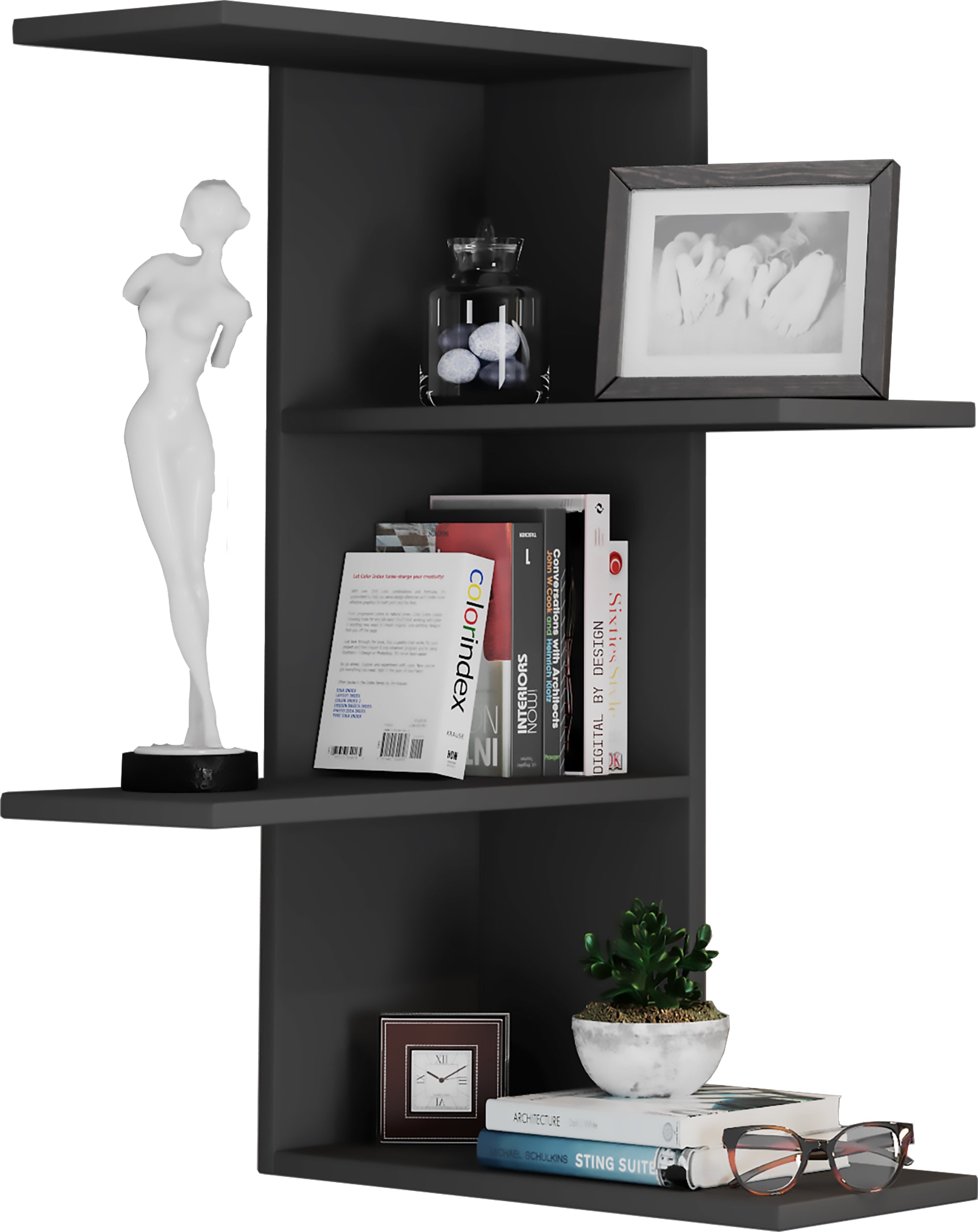 Hjørnereol  77   45   45 Cm  Sort