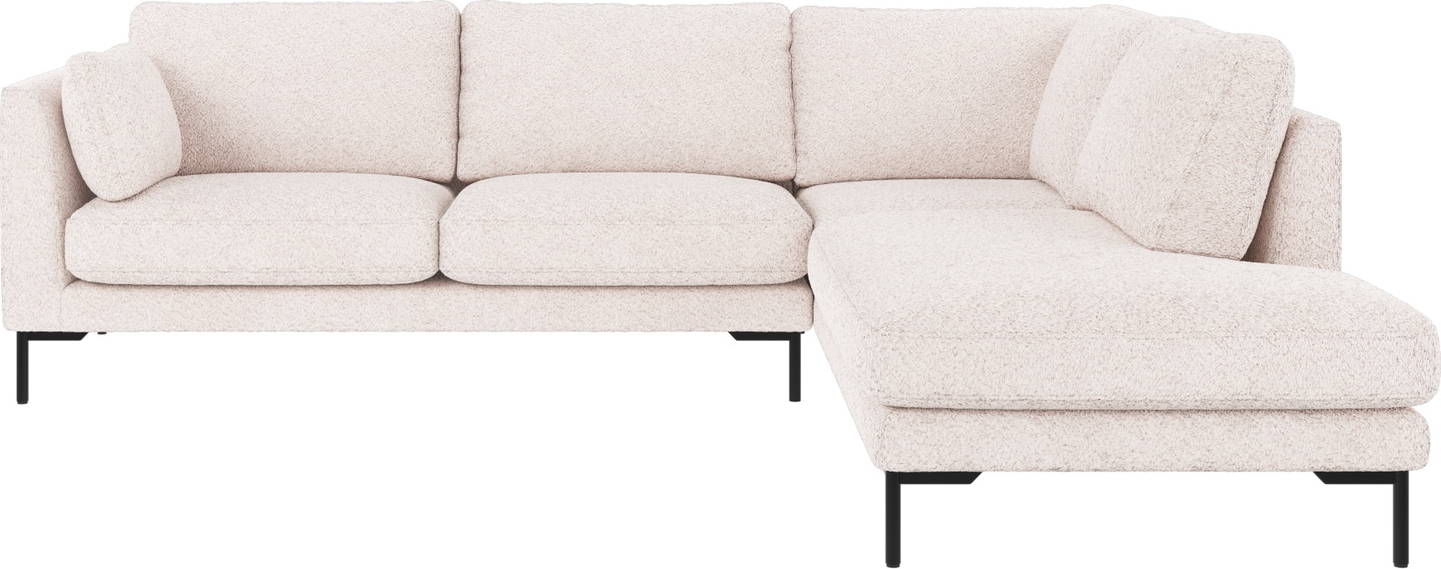 Hjørnesofa Rowico Corwin Højrevendt Hvidt Anna   Stof Sorte Ben H83xb266xd226 Cm