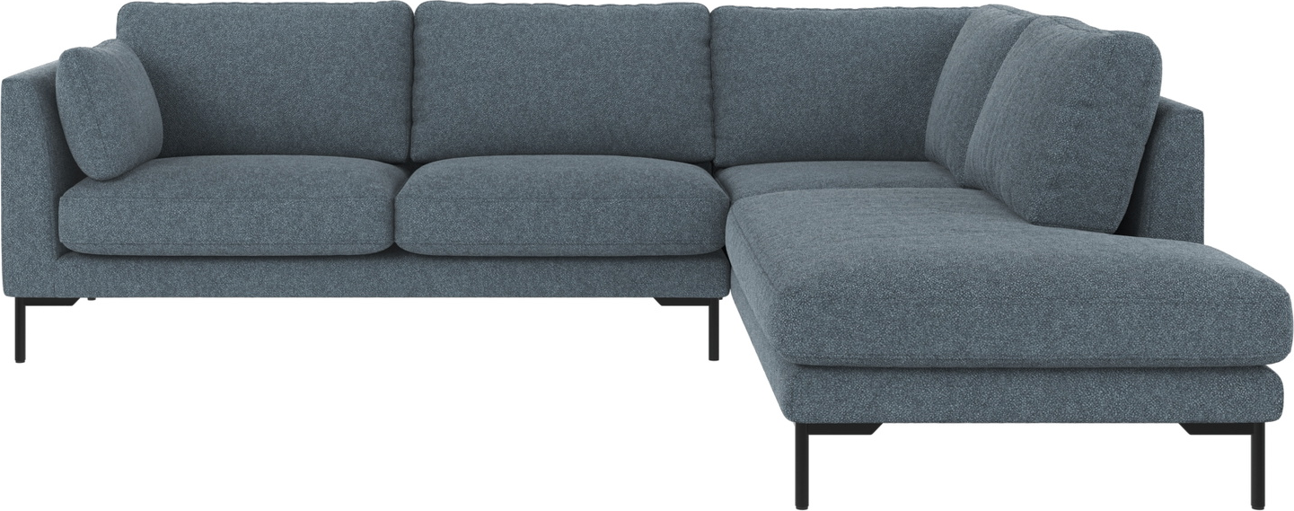 Hjørnesofa Rowico Corwin Højrevendt Mellemblå Bobby Polyester Slidstærk 266x226 Cm Fscâ -mix Træramme