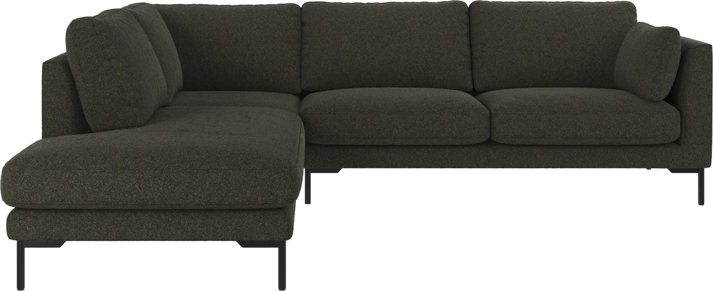Hjørnesofa Rowico Corwin Venstrevendt Grøn Alice 162 Med Sort Metalben H83ã B266ã D226 Cm