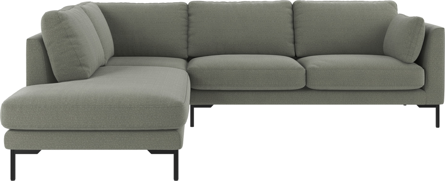 Hjørnesofa Rowico Corwin Venstrevendt Grøn Rita Polyester Med Sorte Metalben B266xd226 Cm