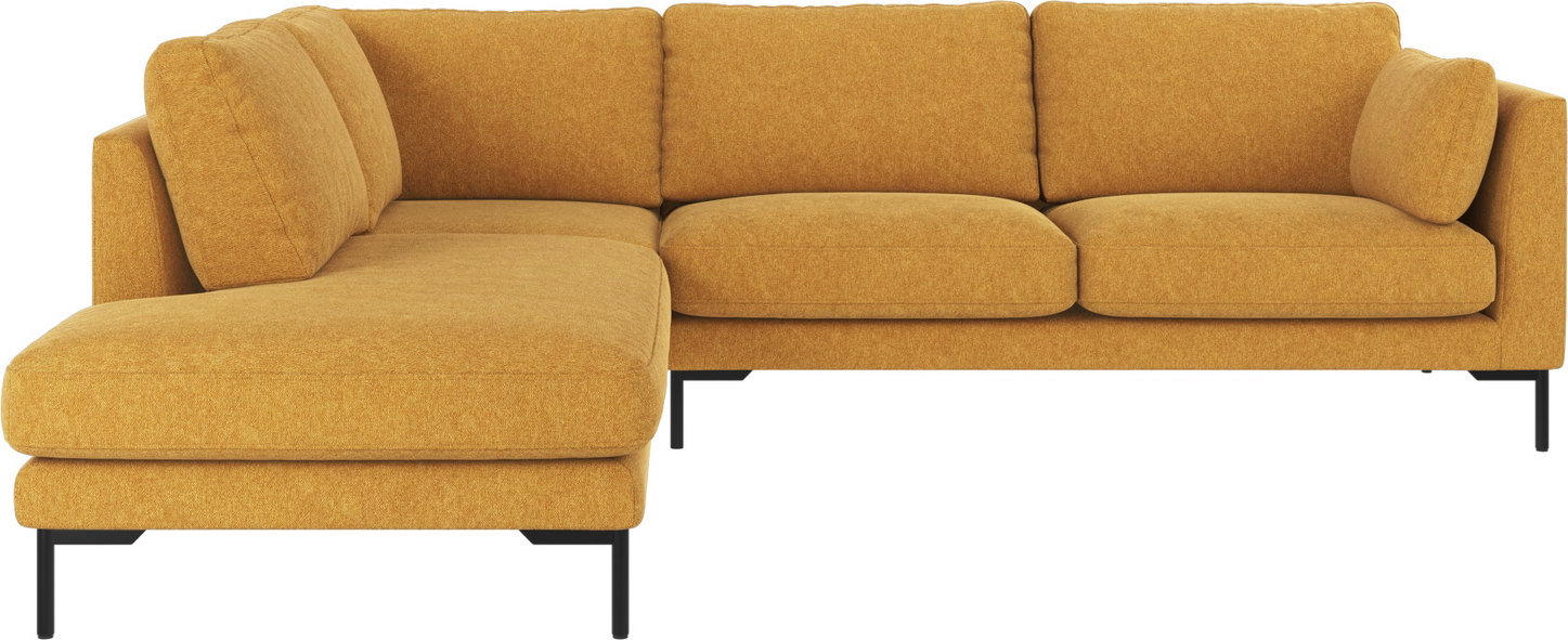 Hjørnesofa Rowico Corwin Venstrevendt   Brenda Gul Polyester Med Sorte Metalben