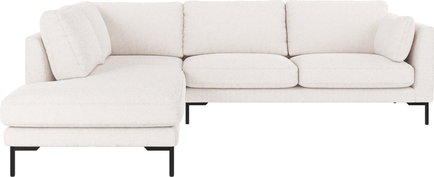 Hjørnesofa Rowico Corwin Venstrevendt   Hvidt Alice 101-stof Med Sort Metalben 83ã 266ã 226 Cm Fscâ -certificeret