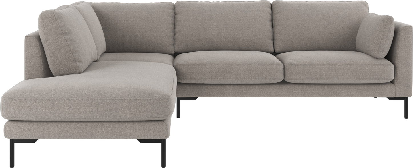Hjørnesofa Rowico Corwin Venstrevendt Lysegrå Rita 167 Polyester Med Sorte Metalben H83ã B266ã D226 Cm