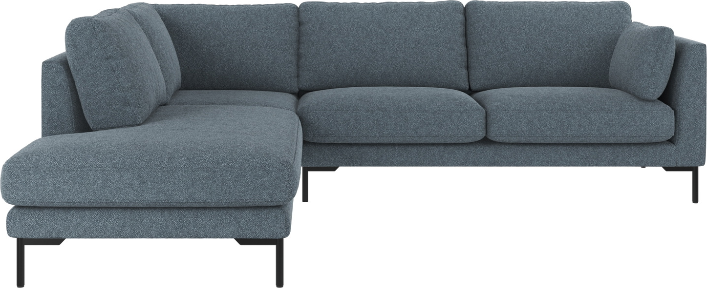 Hjørnesofa Rowico Corwin Venstrevendt Mellemblå Bobby 15 Polyester Fsc-mix Metalben H83xb266xd226 Cm