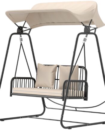 Hollywood Swing Rattan  -personers Havegynge Med Soltaghynde Op Til 240 Kg 149   121   180 Cm Khaki