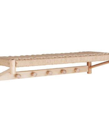 House Nordic Abano Hattehylde     Flet Hylde Og   Knager Natur Papirsnor Og Poppeltræ  78x31