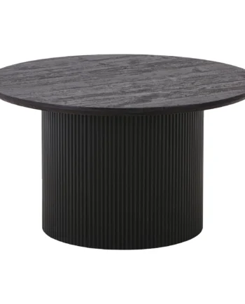 House Nordic Boavista Sofabord  Rund Mørkebrun Decorpapir Og Sort Træ  ø80