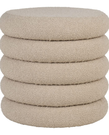 House Nordic Brooklyn Puf     Opbevaring Beige Bouclé Polyester Stof  ø44
