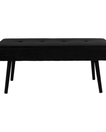 House Nordic Rektangulær Skiby Bænk Sort Velour Og Metal  100x35