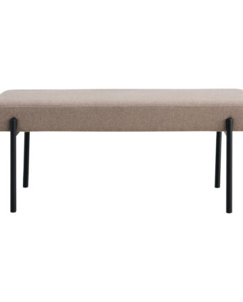 House Nordic Swindon Bænk  Rektangulær Stone Grå Polyester Stof Og Sort Metal  100x36