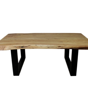 Hsm Collection Soho Sofabord  Rektangulær Natur Akacietræ Og Sort Jern  120x60