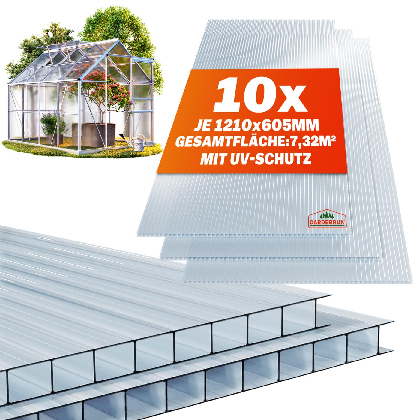 Hulkammer Multiplader Sæt Med 10 Transparent 6mm 32mâ