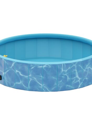 Hundepool Sammenklappelig Børnepool Med Springvand Og Vandpudedesign 120   30 Cm Blå