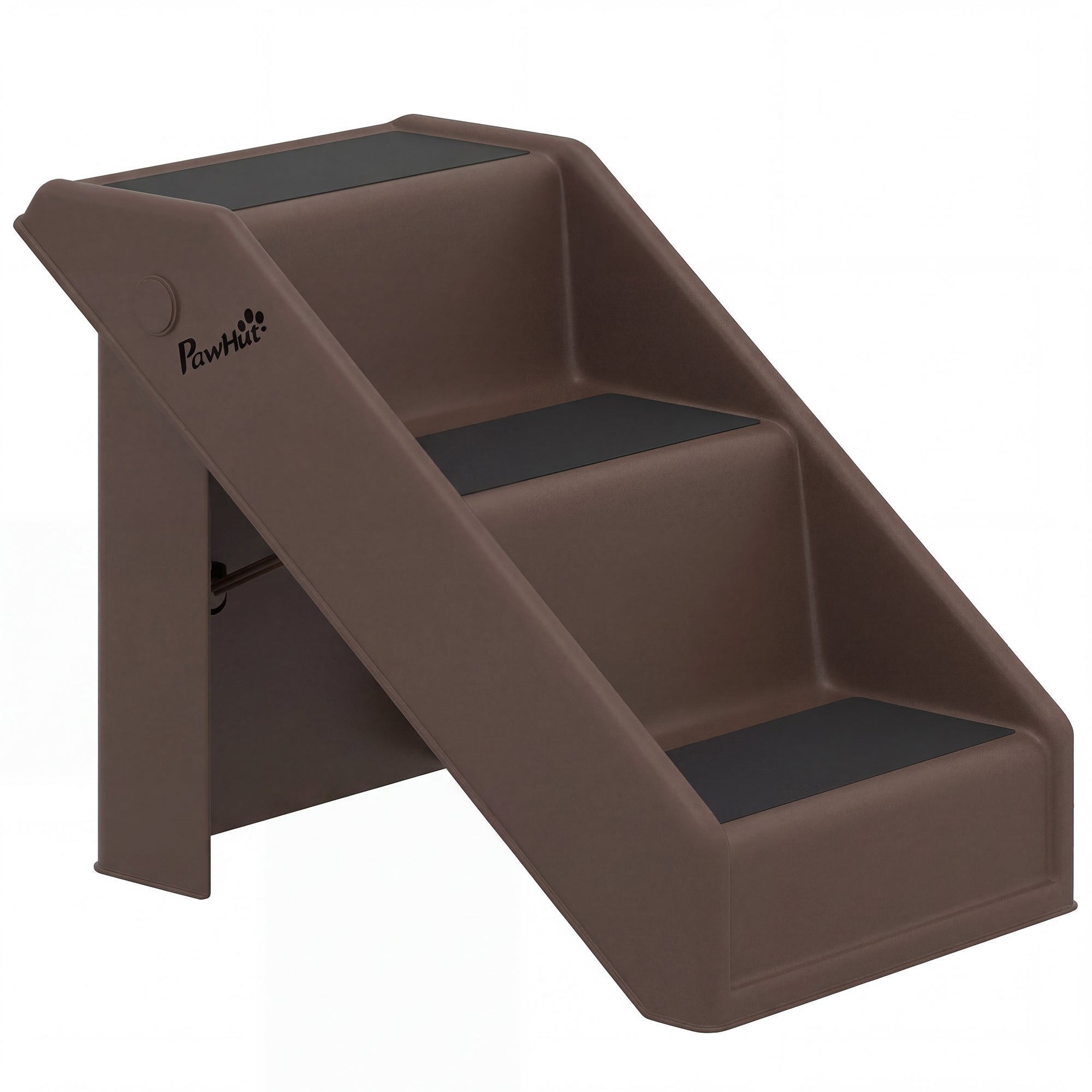 Hundetrappe    Trin  36   Cm Høj  Foldbar Kæledyrstrappe Til Små Hunde  Til Seng  Sofa  Divan  Bil  Brun