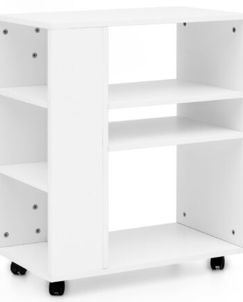 Hvidt Sidebord Med Hjul  60x75x35 Cm