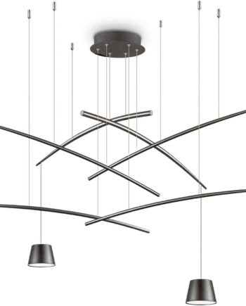 Ideal Lux Fish Pendel Lampe  Hængelampe   Sort Metal ø160 Cm Med Integreret Led