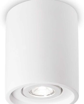 Ideal Lux Oak Loftlampe   Hvid Gips ø13     H16 Cm Gu10