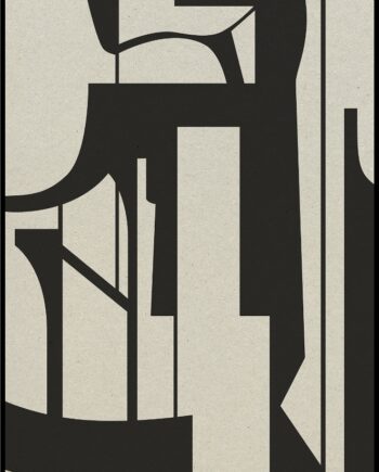 Illustration   Glasramme Kristina Dam Silhouette 51   34 Cm Grå Sort