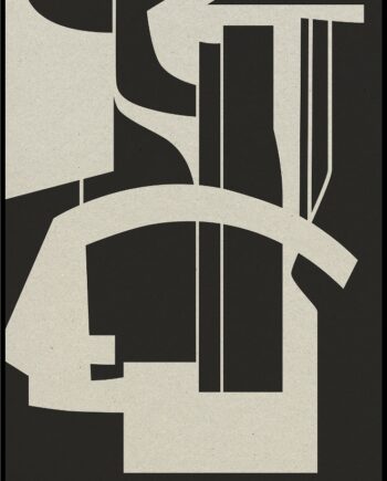 Illustration Med Ramme Kristina Dam Silhouette 51   34 Cm Sort Grå