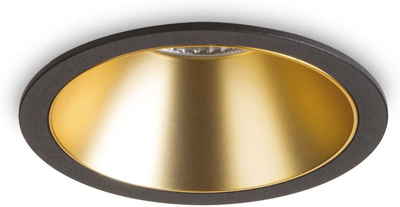 Indbygningslampe Ideal Lux Game Rund ø8   Cm Led 11w 1000 Lm 3000   Sort Guld
