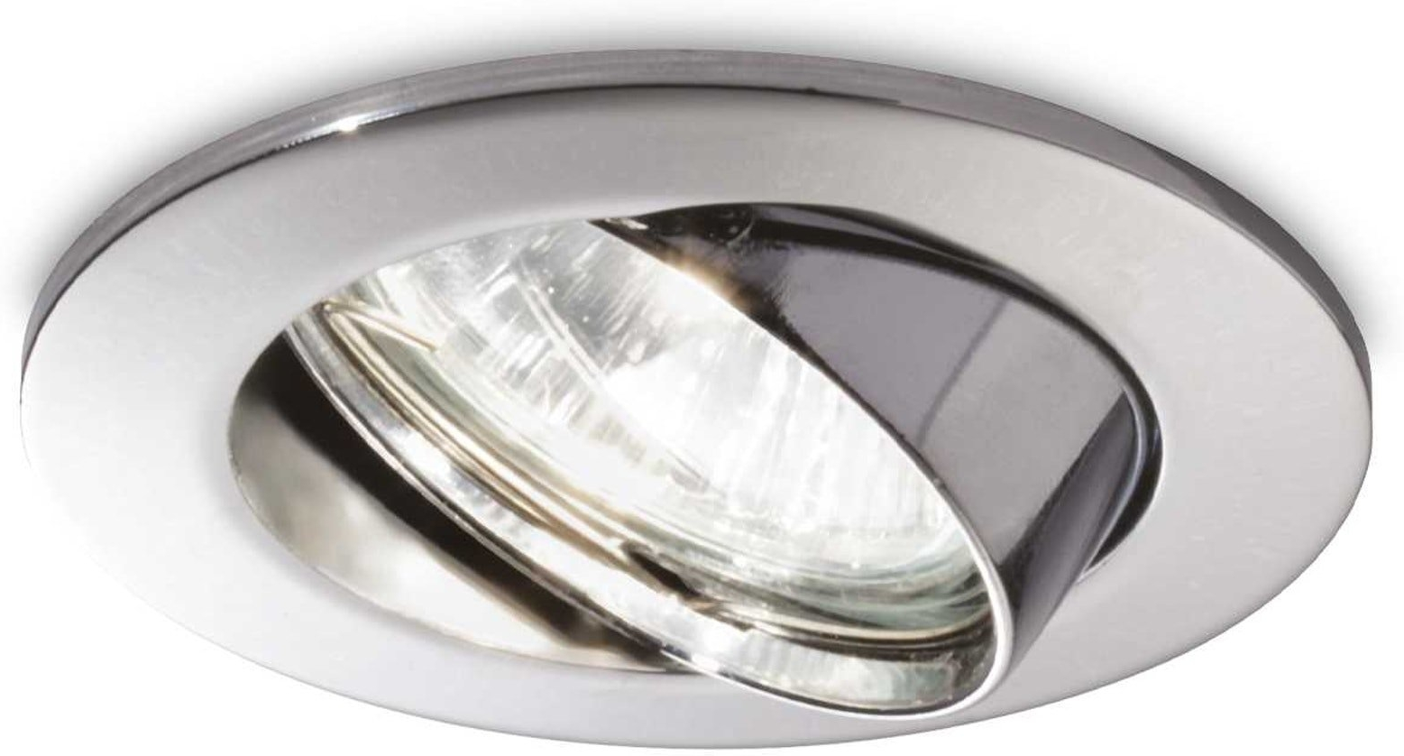 Indbygningslampe Ideal Lux Swing   Højglans Krom ø8   Cm Gu10 Fatning