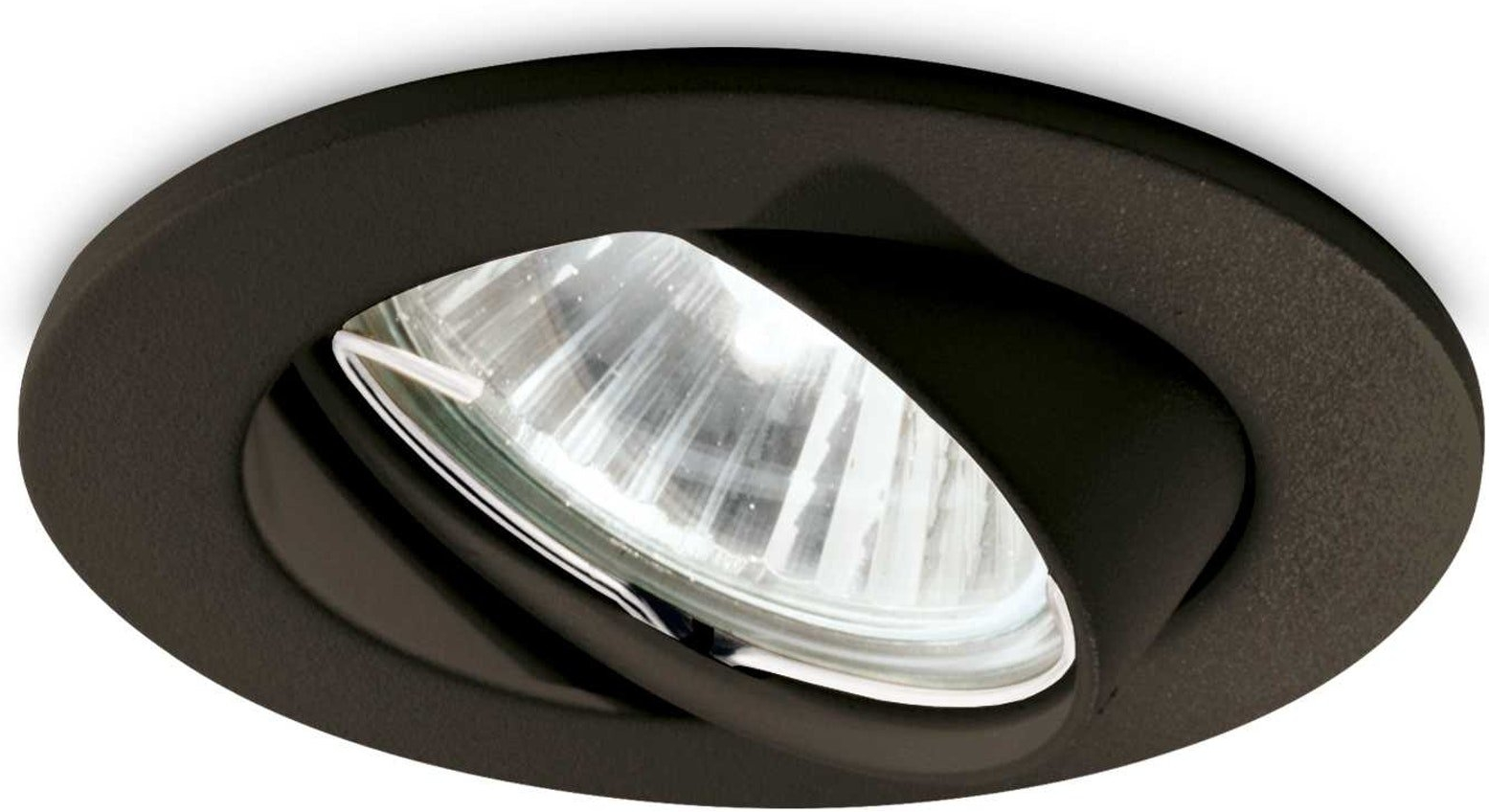 Indbygningslampe Ideal Lux Swing Mat Sort Metal Downlight ø8       Cm Gu10