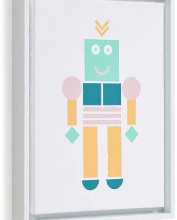 Indrammet Illustration Kave Home Julisa 40x30 Cm Gul Blå Moderne Nordisk Vægdekoration