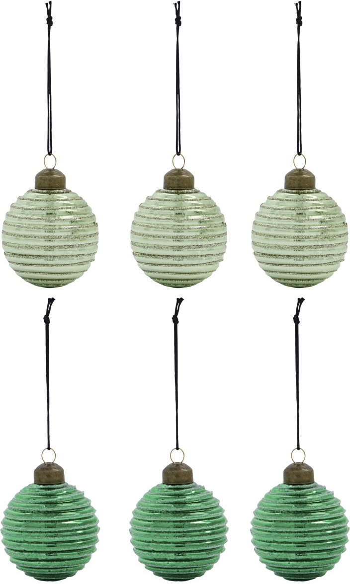Julekugler -pak House Doctor Lolli Ornament Glas Og Metal Lysegrøn Grøn ø6 Cm