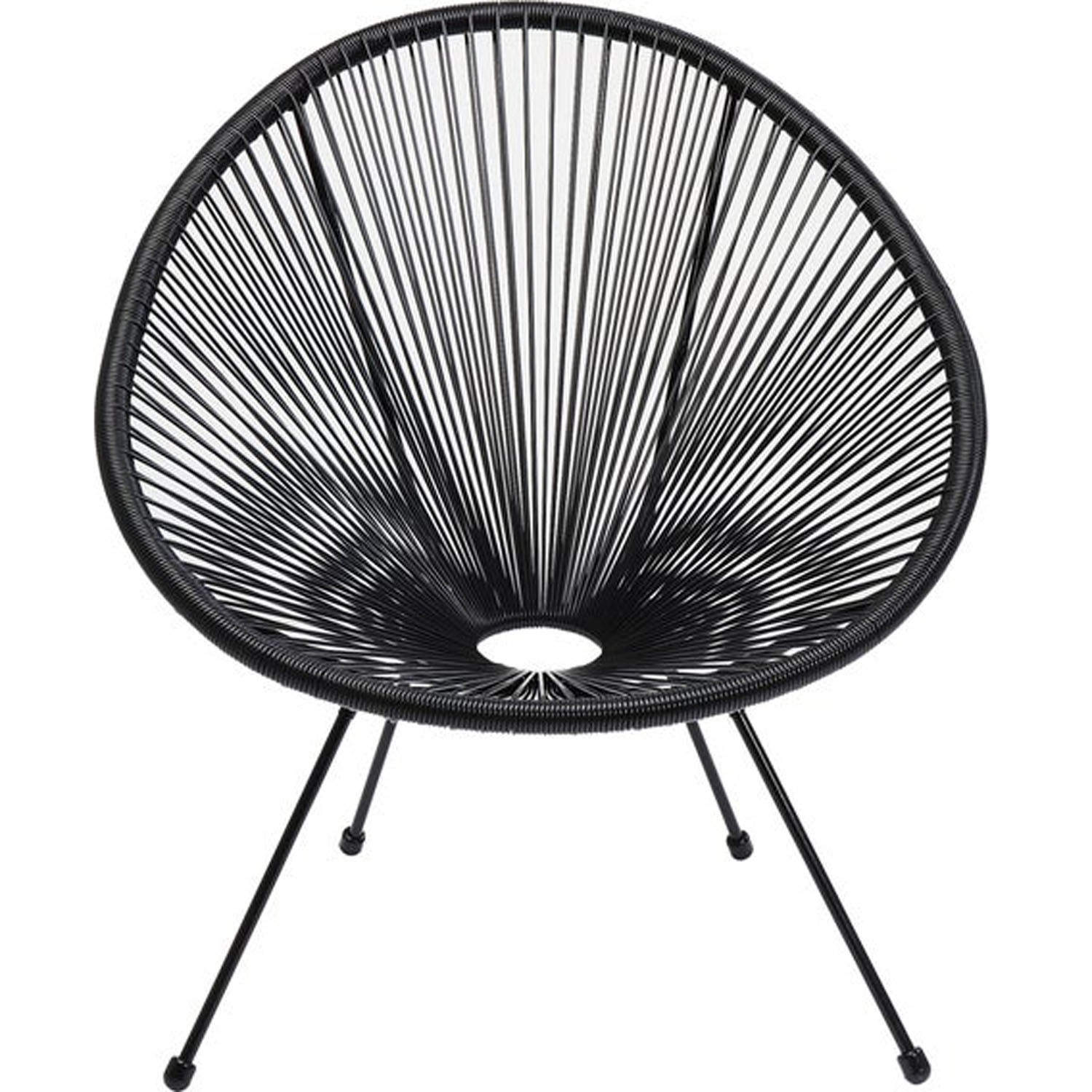 Kare Design Acapulco Black Lænestol Havestol Sort Polyethylen Og Stål