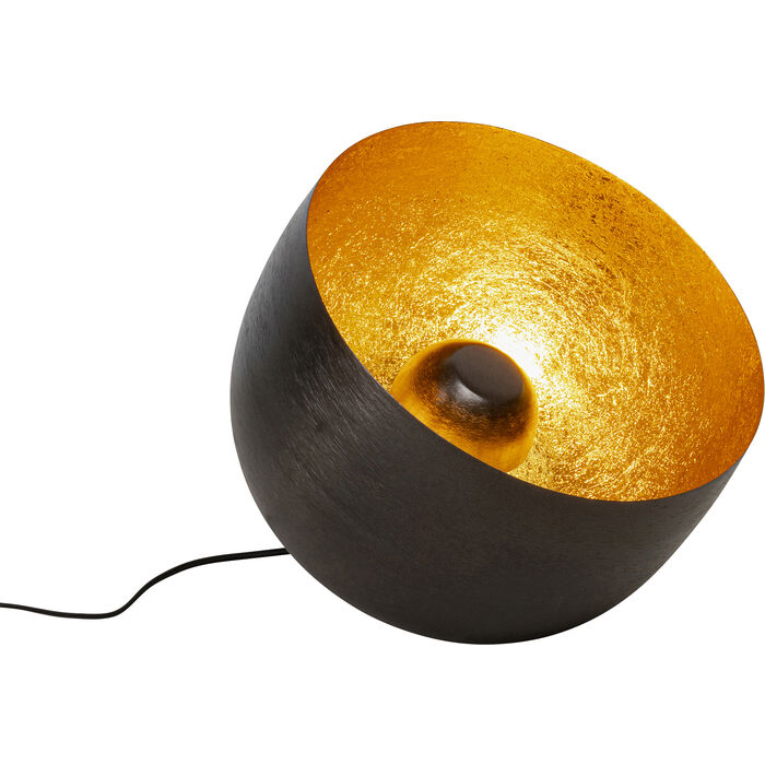 Kare Design Apollon Gulvlampe Rund Sort Og Gylden Stål ø35