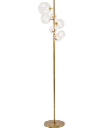 Kare Design Bello Sette Gulvlampe Klar Glas Og Messing Stål