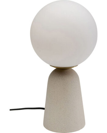 Kare Design Bollie Bordlampe Klar Glas Og Beige Beton Cement