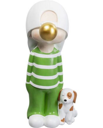 Kare Design Bubble Boy Figur Grøn Og Hvid Polyresin   :82cm