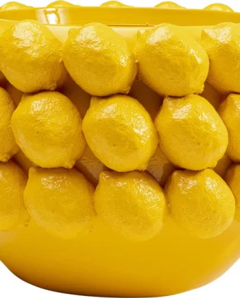 Kare Design Deco Lemon Juice Urtepotteskjuler  Rund Gul Polysandsten  ø34