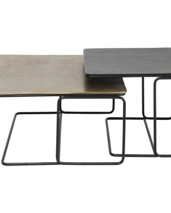 Kare Design Diego Sofabord Messing Bronze Aluminium Og Stål  Sæt Af