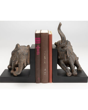 Kare Design Elephants Bogstøtte Brun Polyresin  Sæt