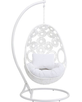 Kare Design Ibiza White Hængestol Hvid Polyester  Polyrattan Og Stål