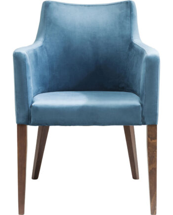 Kare Design Mode Velvet Bluegreen Spisebordsstol Petrol Polyester Natur Bøg     Armlæn