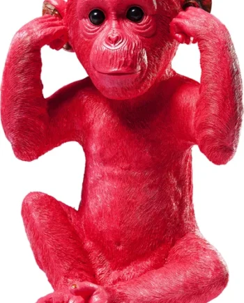 Kare Design Monkey Kikazaru Sparebøsse Rød Polyresin   :35