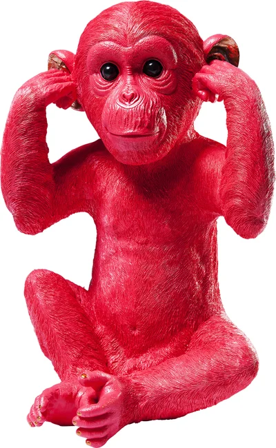 Kare Design Monkey Kikazaru Sparebøsse Rød Polyresin   :35